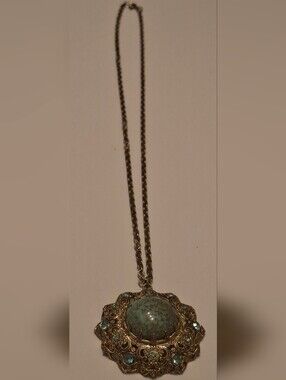 Vintage Germany Open Filigree Necklace